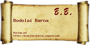 Bodolai Barna névjegykártya