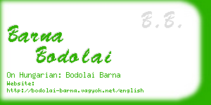 barna bodolai business card